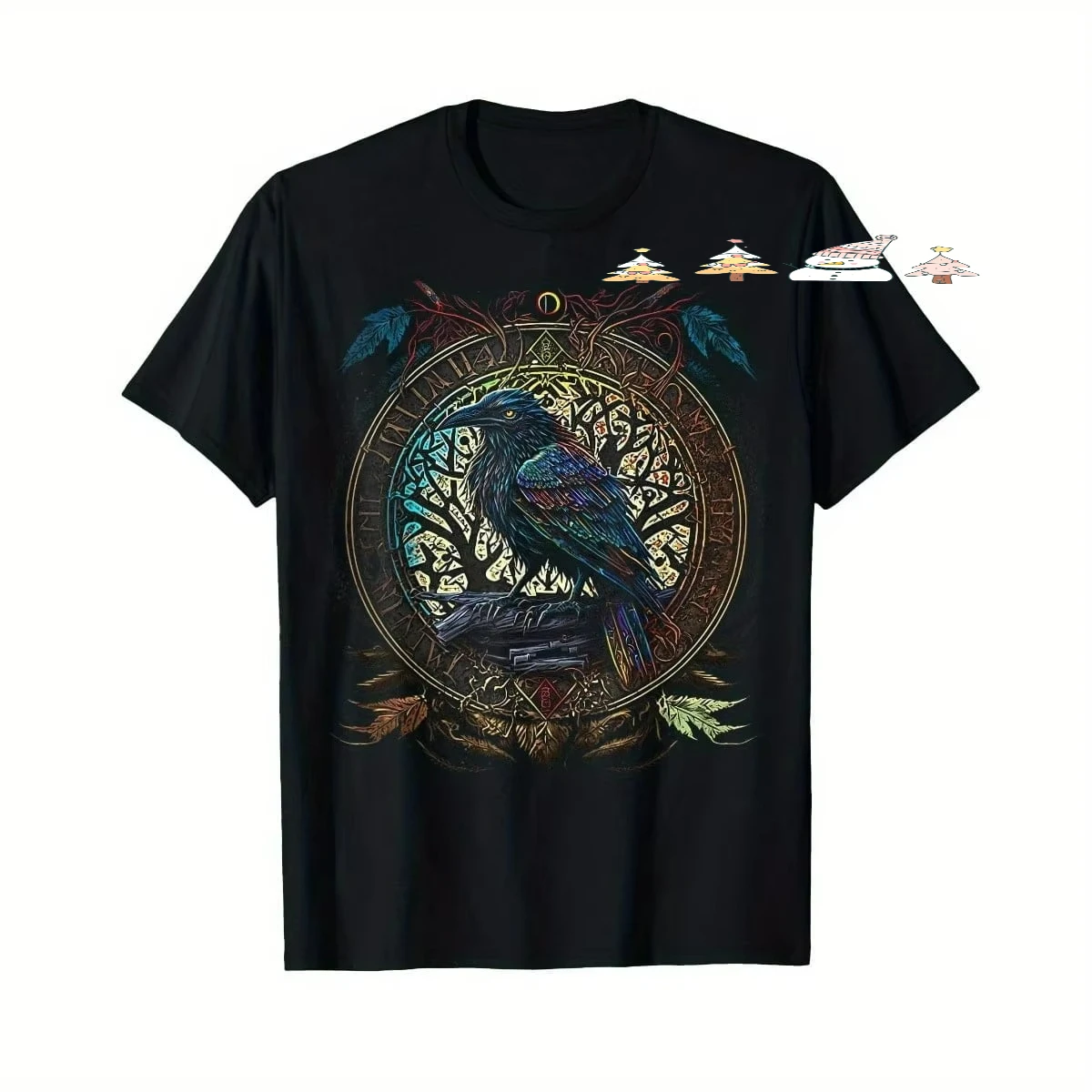 Raven Northman Valhalla Norse Mythology T-Shirt 100% Cotton O-Neck Short Sleeve Summer Casual Mens T-shirt Streetwear