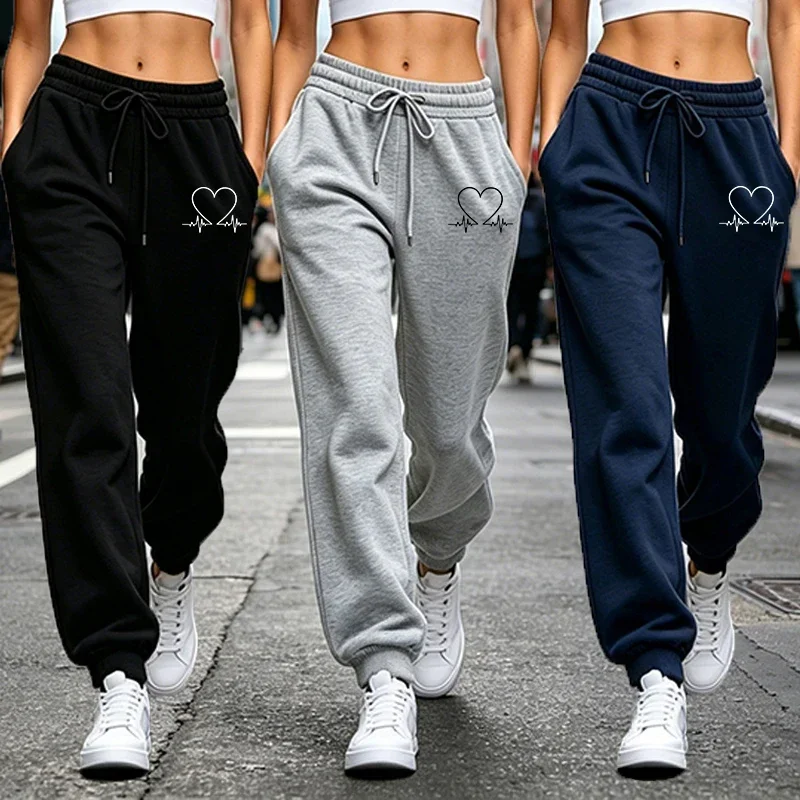 Daily Fashion Sportswear Hot Sales Women's Sweatpants Casual Elastic Waist Jogger Pants Outdoors Fitness Sports Jogging Trousers