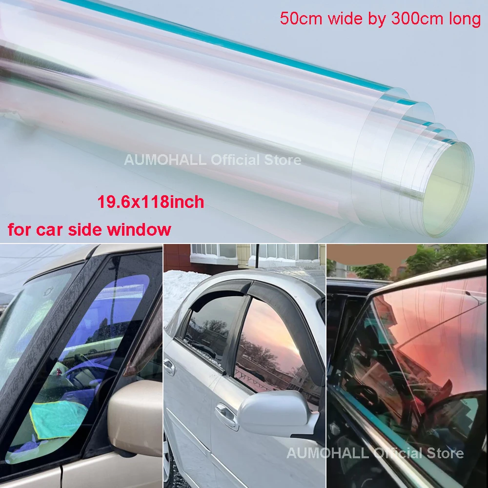 50x300cm VLT 89% Red Rose Chameleon Car Side Window Tint, Solar Foil, Red Color Change Window Film 19.6