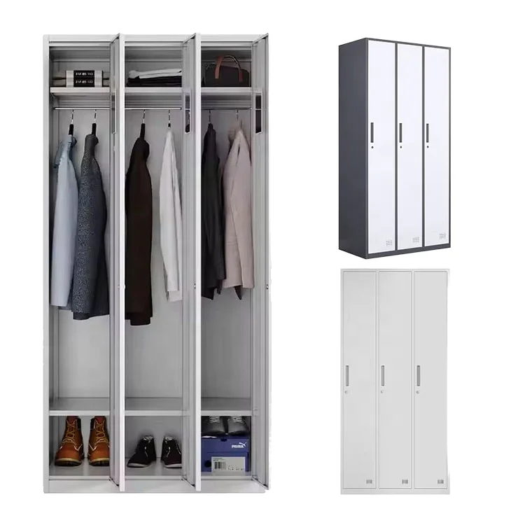 

Металлический шкаф-локер на 3 двери для школы, спортзала, офиса, для хранения одежды, распродажа