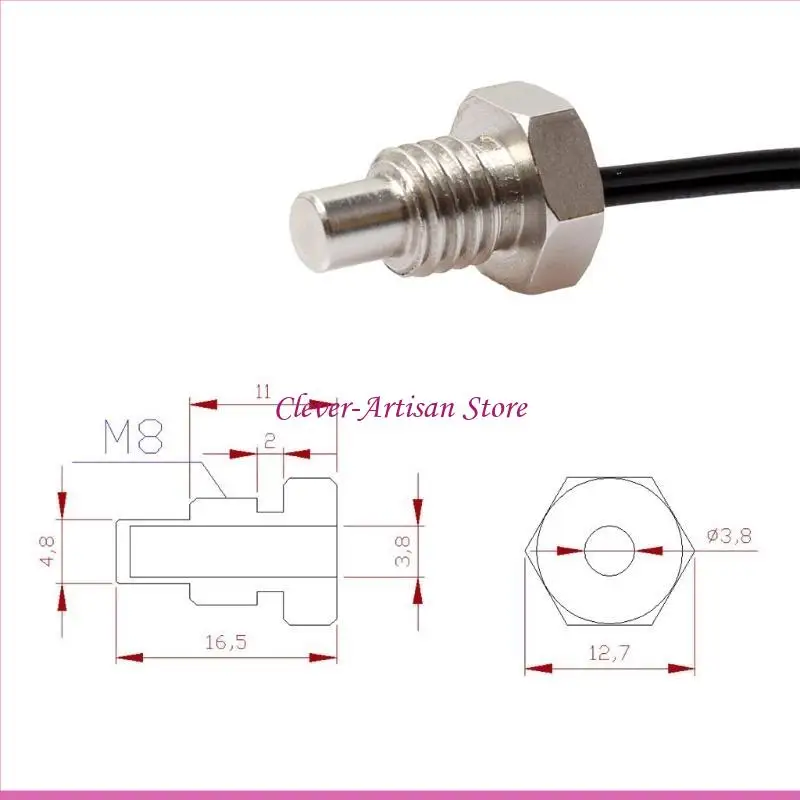 

E06B NTC 10K Thermistor Temperature Thread Probe Cable 1m 2m for 3m Waterpr