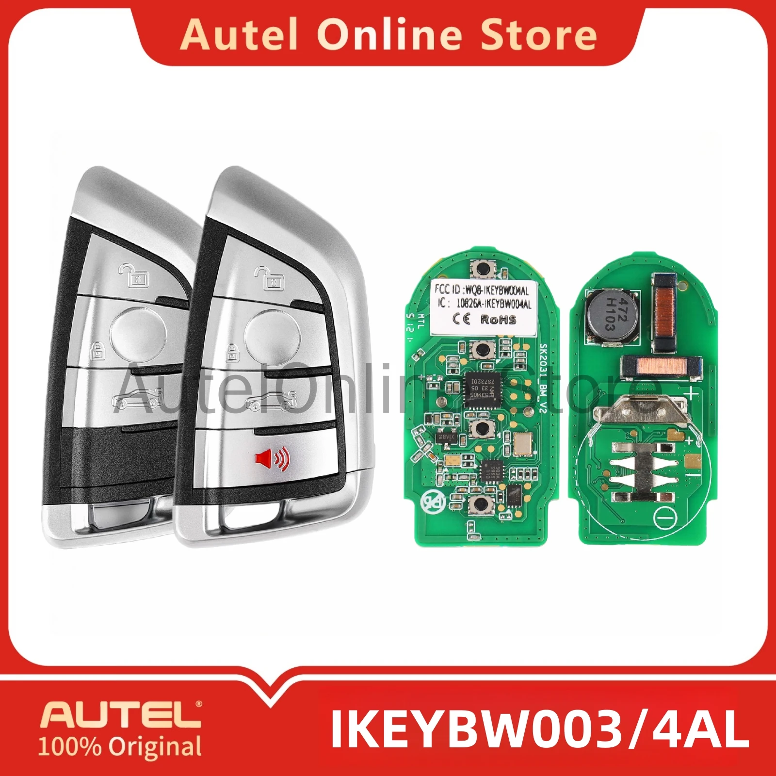 

AUTEL IKEYBW003AL IKEYBW004AL BW003AL BW004AL Universal Smart Remote Key work with KM100/IM508/IM608 for BMW Style