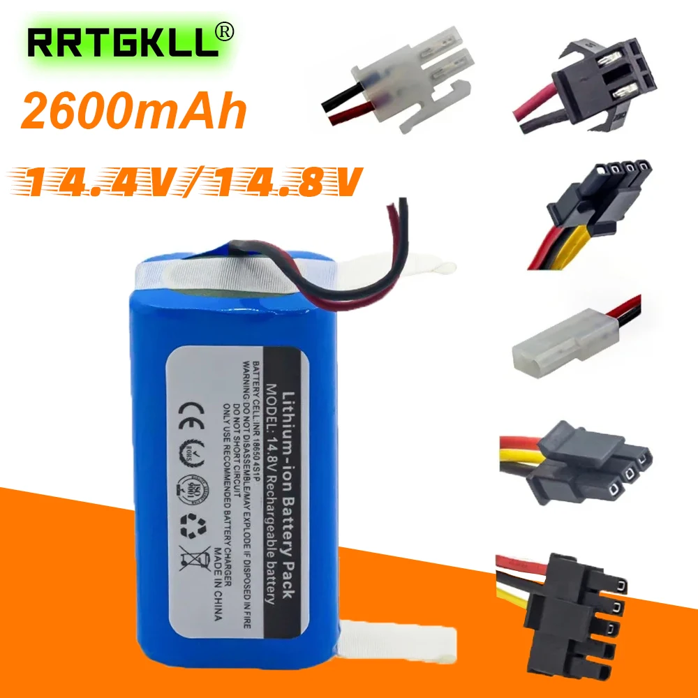 Robô arrebatador 14.8V 2600mAh Bateria Recarregável para Xiaomi,Ecovacs,iBoto iLife,Chuwi,Polaris,Kitfort,Genio,Liectroux,DIBEA