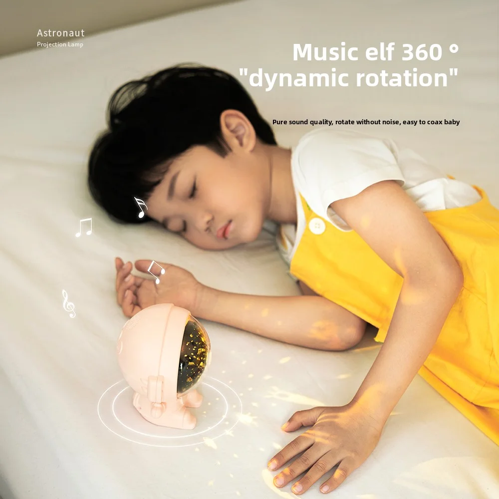 ضوء ليلي لجهاز عرض السماء المرصعة بالنجوم، مصباح قمر جالاكسي دوار لحضانة الأطفال، ديكور غرفة الأطفال، مصباح طاولة غرفة النوم مع Star Pro