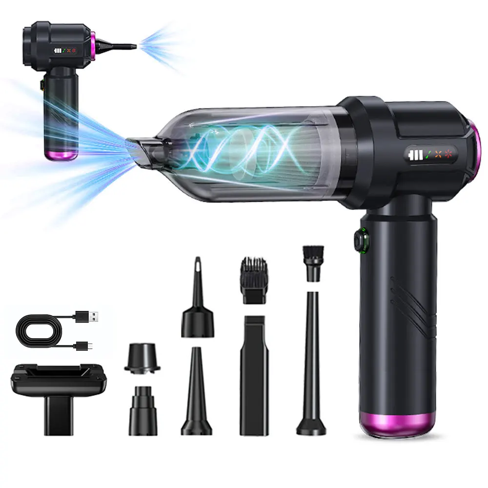 

Car Vacuum Cleaner Portable 3 Gears adjustable Electric Air Duster Blow Drying Dust Removal Type-C Charging Cleaning Blower Tool