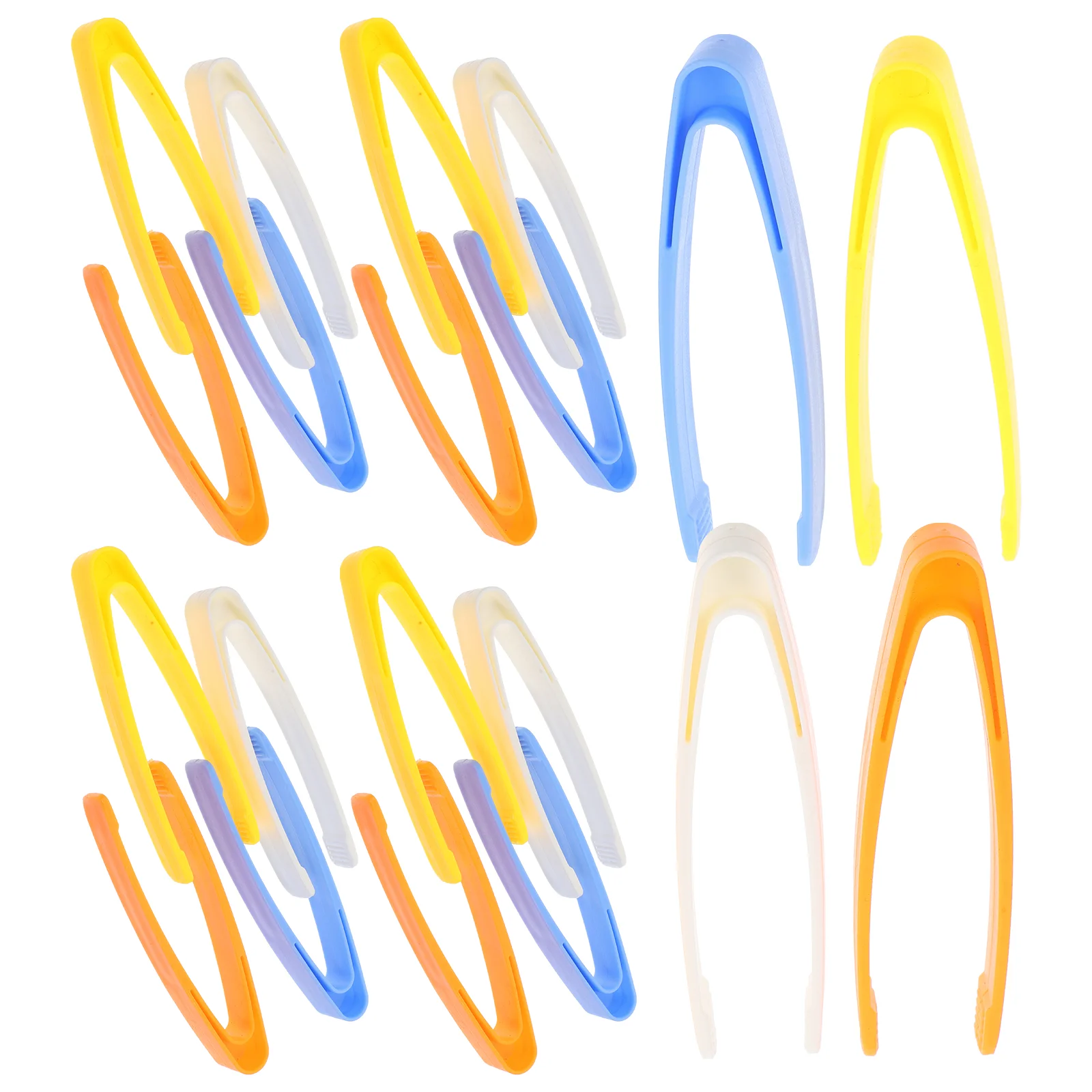 20Pcs Kids Tweezers Plastic NonSlip Bright Colors White Yellow Fine Motor Skills Training Tool Outdoor Exploration