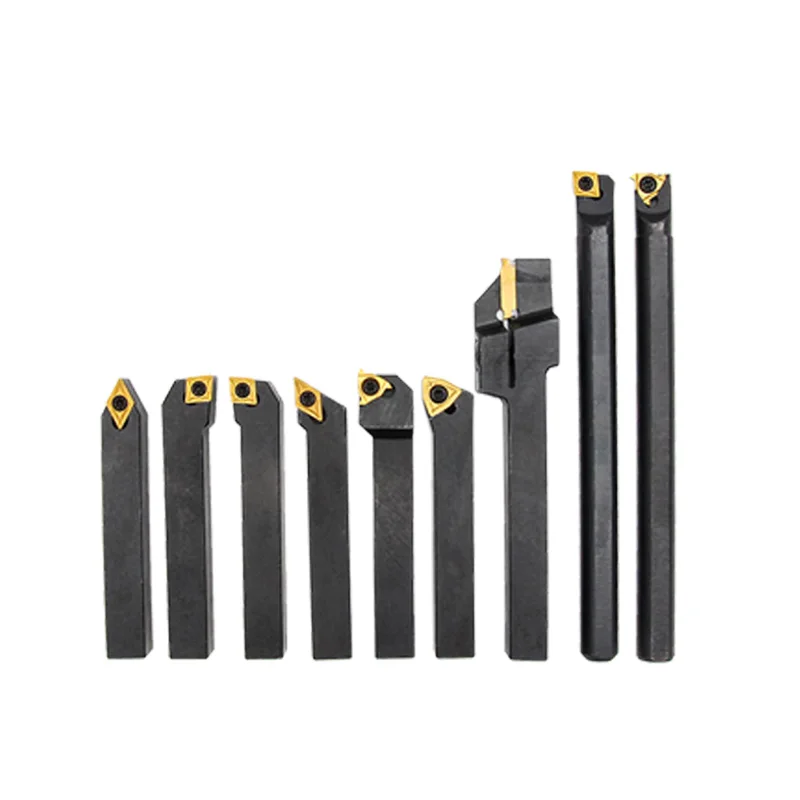 9-piece lathe CNC turning tool set 10X10mm tool holder lathe tool alloy titanium plated metal turning tool