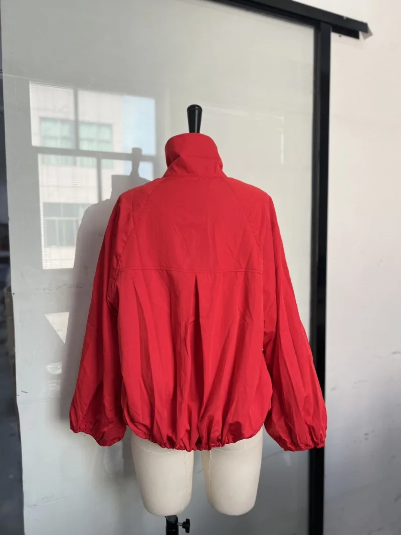 سترات منفوخة صلبة غير رسمية بياقة واقفة وأكمام طويلة وسحاب واحد الصدر معاطف فضفاضة ملابس خروج نسائية عصرية ملابس خارجية