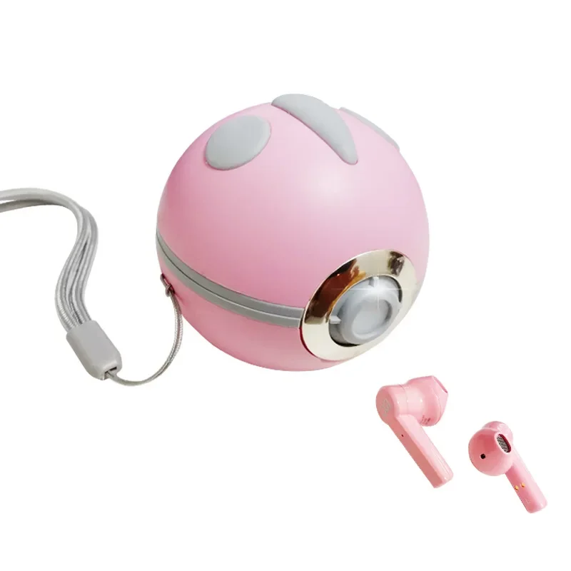 Pikachu Pokeball  Wireless Bluetooth Headset TWS Bluetooth 5.0 Earphones Sport Earbuds Smart Touch Music Headset for Smartphones