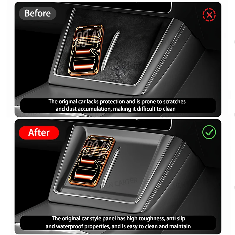 For Tesla Model YL Launch 2026 Central Control Silicone Anti-skid Pad Car Phone Wireless Charging Pad Car Protector Accessories