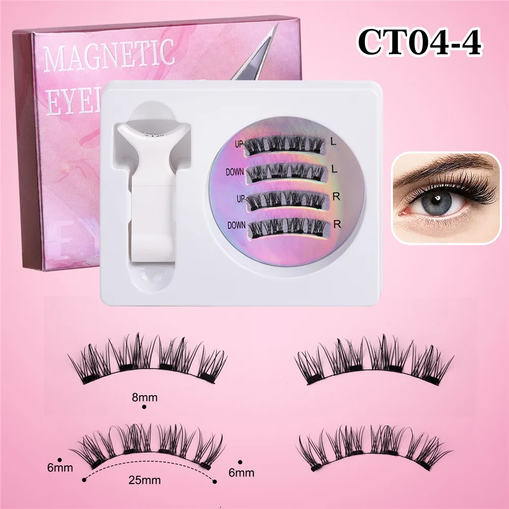 Suction Magnetic Eyelashes with Applicator Fixed Position Natural Magnetic Lashes Kit No Glue Needed No Removal