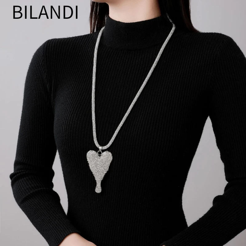 

Bilandi Modern Jewelry European and American Design Shiny Heart Pendant Necklace For Women Female Gifts 2025 Trend New