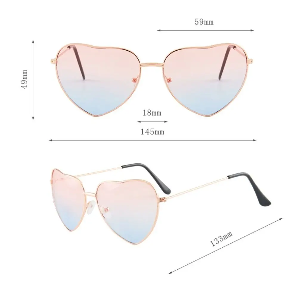 Korean Sun-Protective Heart-shaped Sunglasses Candy Color Metal Driving Glasses Hip Hop Eyewear Outdoor Sunglasses