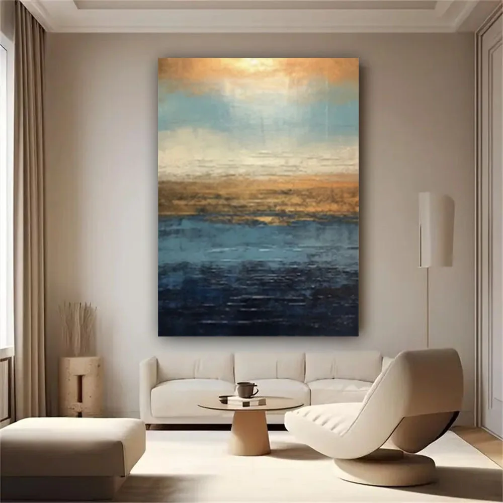 

100% Handmade Abstract Gold Foil Oil Painting Decor Living Room Sofa Back Restaurant Wall Art Picture Trees Canvas Poster Mural