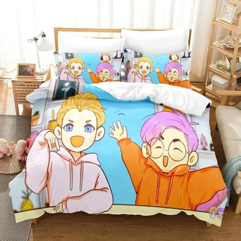 Lanky-box Foxy Boxy 3D NEW Duvet Cover Pillowcase Bedding Set Adult Boy Girl Bedroom Decoration Children Single Double Large