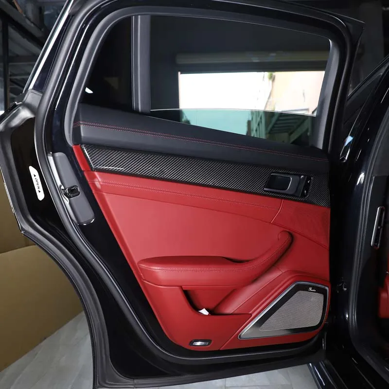 

For Porsche Panamera 971 2017-2021 Real Carbon Fiber Car Inside Door Panel Frame Cover Trim Sticker Car Accessories