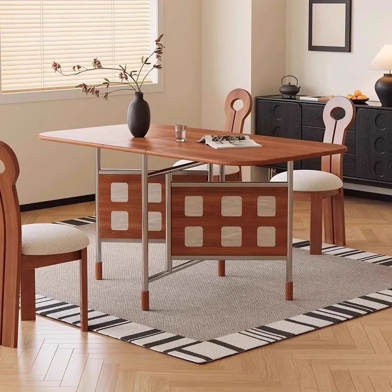 

Small Apartment Household Cherry Wood Solid Wood Folding Table Ancient Style Does Not Occupy A Table Table Style
