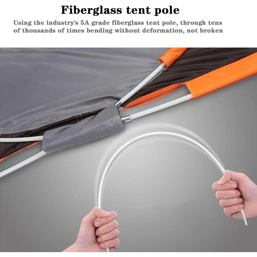 Einfaches Pop-Up-Zelt für 34-Personen, automatischer Aufbau, 2 Türen, sofortige Familienzelte für Camping, Wandern, Reisen, tragbares Zelt mit Tragkraft