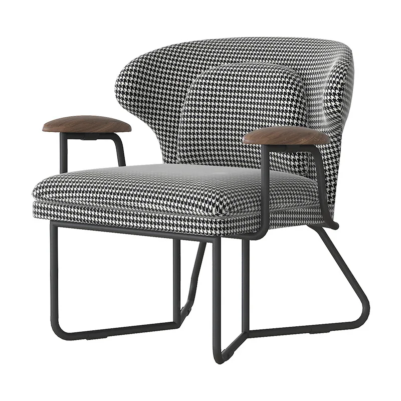 

Living room single leisure chair simple Nordic single sofa modern light luxury wrought iron tiger chair designer sofa chair
