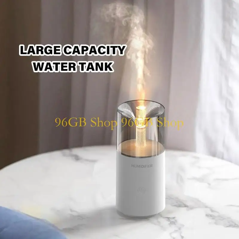 

96GB Small Car Humidifier Volatile Oil Diffuser Vintage Candlelight Designs Noiseless Portable Car Humidifier for V