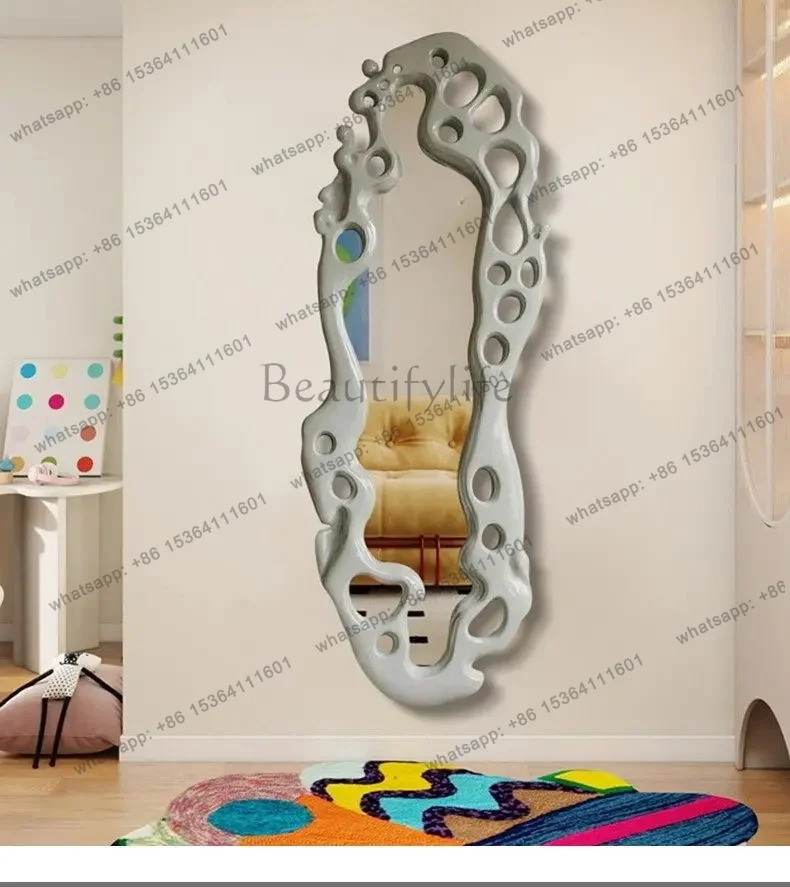 YJ Dressing mirror American irregular art home decoration light luxury full-body mirror wall hanging special-shaped fashion