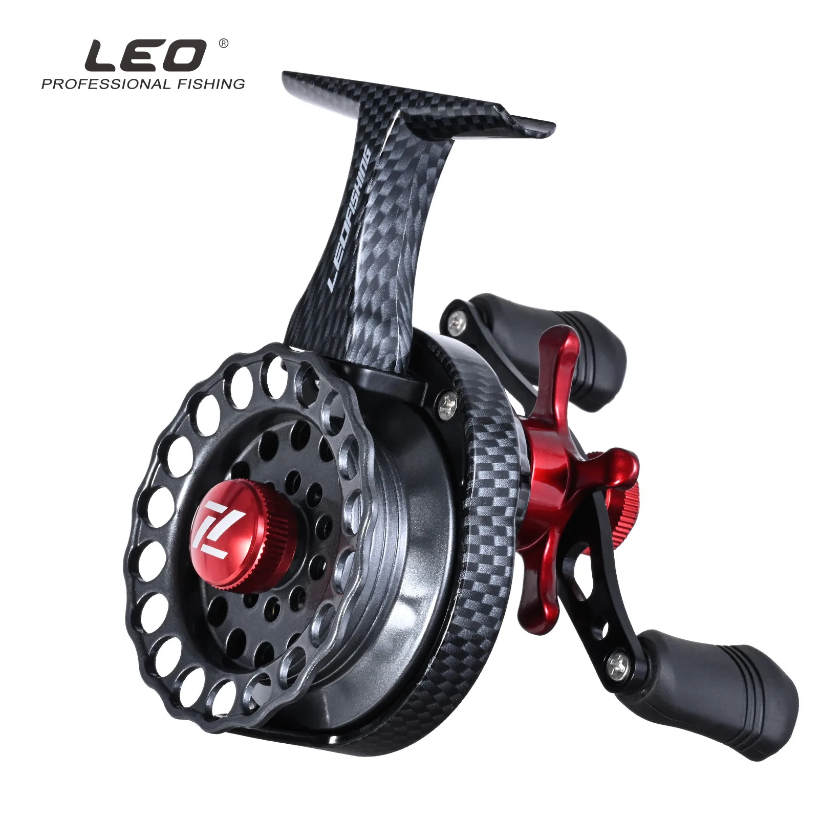 

Carbon Texture Front Ice Fishing Wheel Fishing Wheel FTC High Foot Raft Wheel Left Hand Right Hand Ice Fishing Wheel