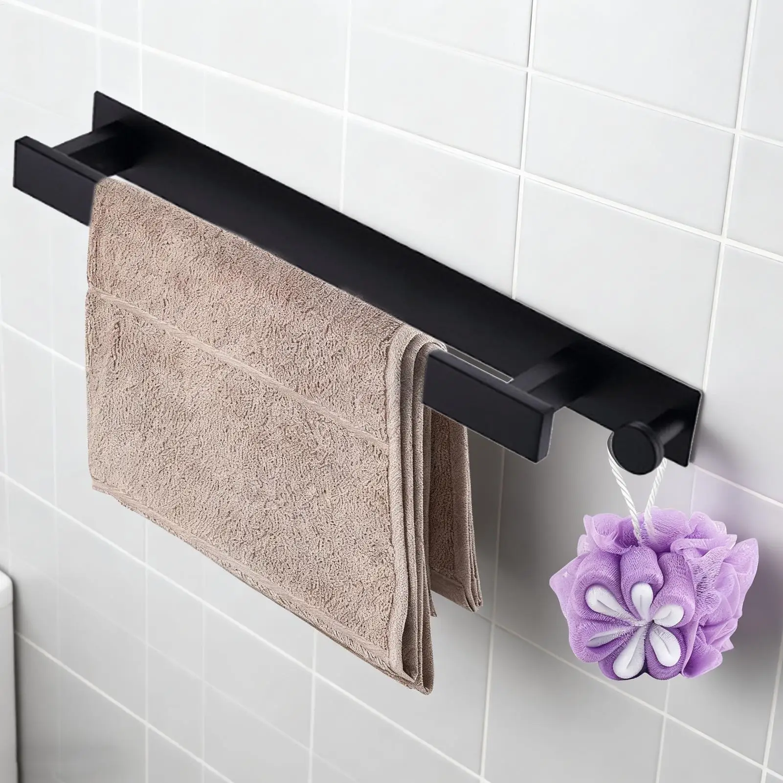 

Вешалка для полотенец без дрели, вешалка для мочалки из нержавеющей стали, держатель для полотенец для рук для владельцев дома, аренда, квартира, отель, общежитие, зона душа