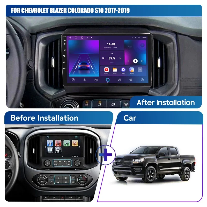 Car Radio Multimedia for Chevrolet Blazer Colorado S10 2017-2019 2 din Android 12.0 Video Player GPS Navigation 4G Carplay Head