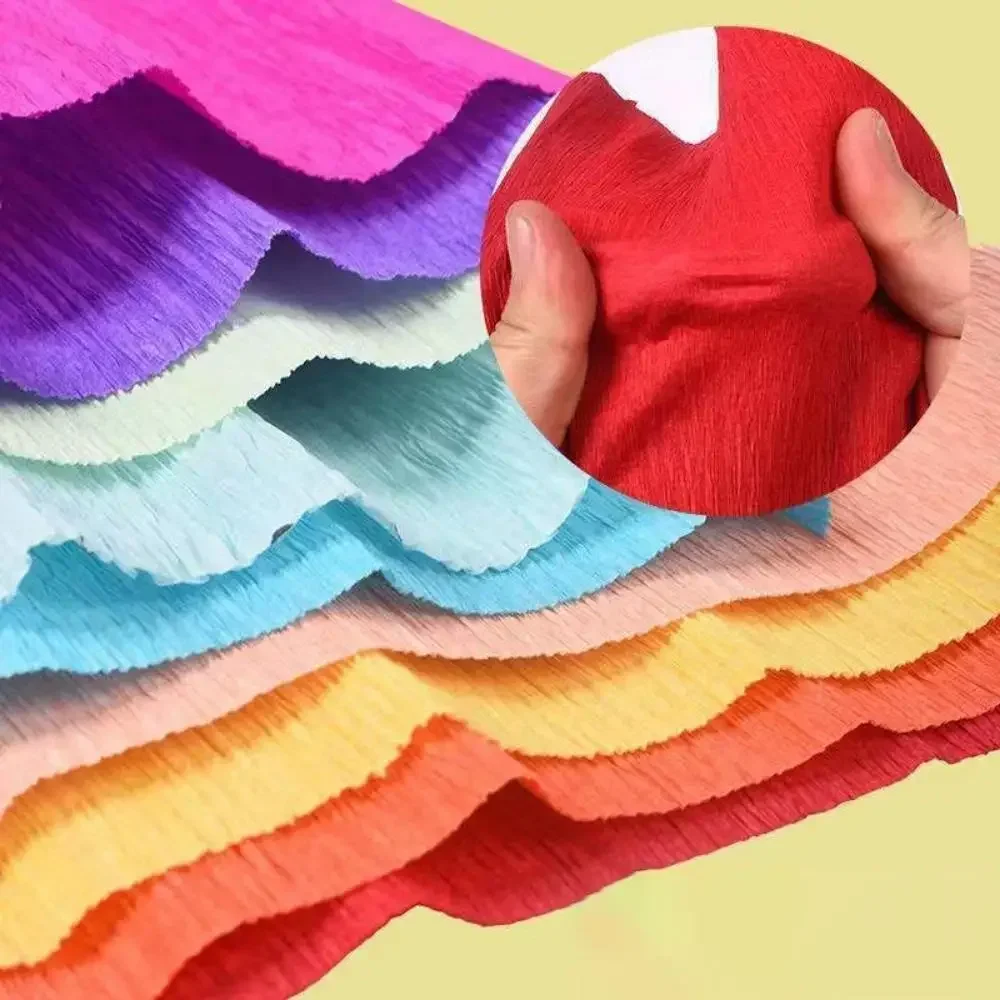 Rollo de papel crepé de colores para decoración de fiestas, suministros de papelería de primera calidad para manualidades de flores, bodas, cumpleaños, 1 piezas