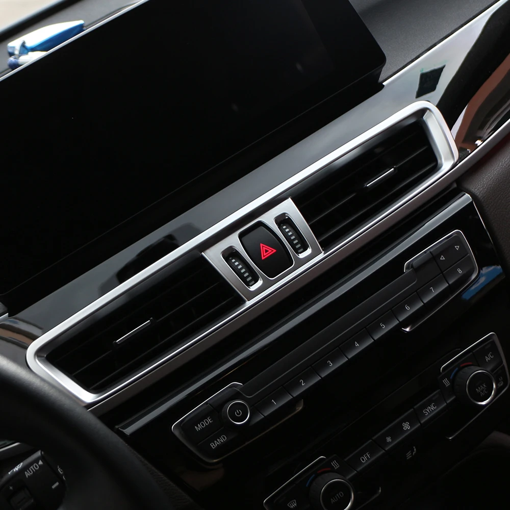 Car Center Console Air Conditioning Vent Trim for BMW X1 F48 2016 - 2022 AC Outlet Frame Decoration Cover Sticker Accessories