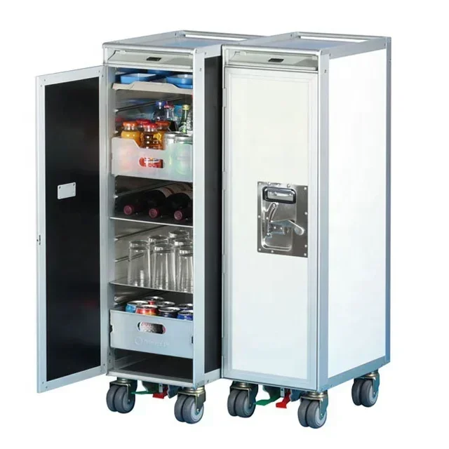 Aluminum aircraft inflight airline food cart