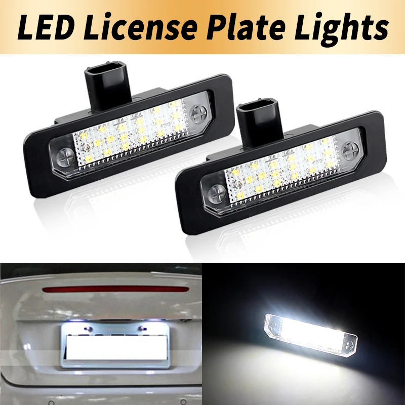 2Pcs Canbus LED License Number Plate Lamp For Ford Mustang 2010 2011 2012 2013 2014 Focus Fusion Flex Taurus Lincoln MKS MKT MKX