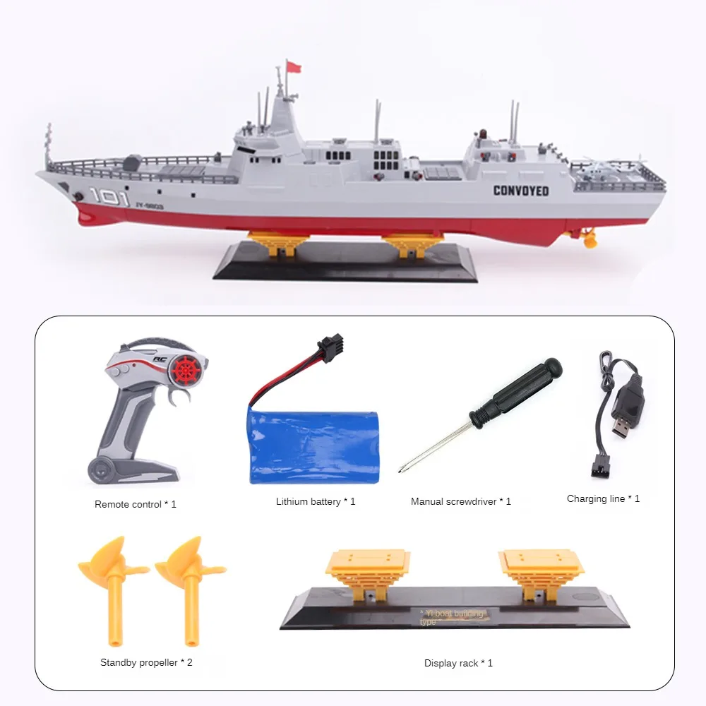 Remote Control Warship Model Can Be Launched Into The Water 60CM 101 Type 2.4G Simulation Electric Warship Remote Control Ship