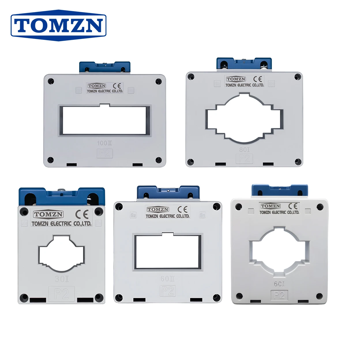 TOMZN Current Transformer High-current CT 660V Primary 2000A 1500V 1000V 200A Secondary 5A Base Plate Busbar Fixed ABS Sealed