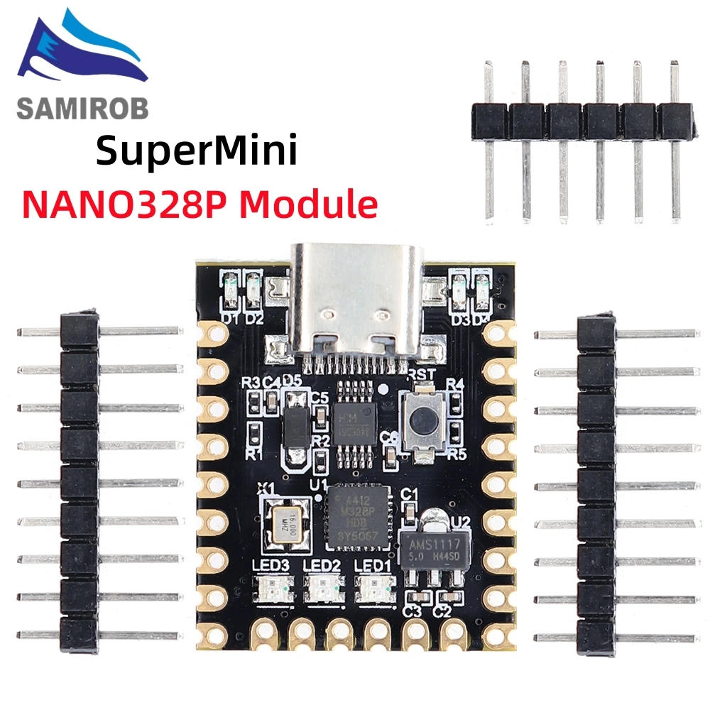 SAMIROB für Arduino Nano Mini Ultra Small Type-C Entwicklungsboard Atmega328p Chip Ch340 Serial Port