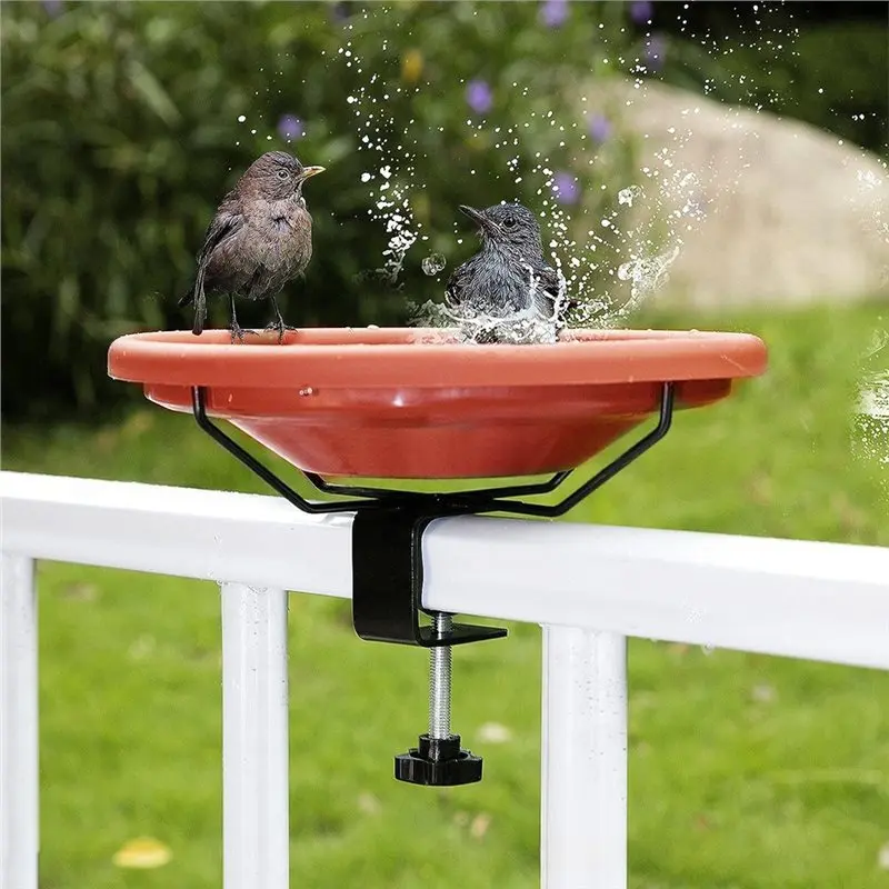 FLYY-Vogelbadewanne, Vogelbadzaun, Abnehmbares Balkongeländer, Vogelfutterspender, Hängender Vogelfutterspender Einlagig – Detail 2