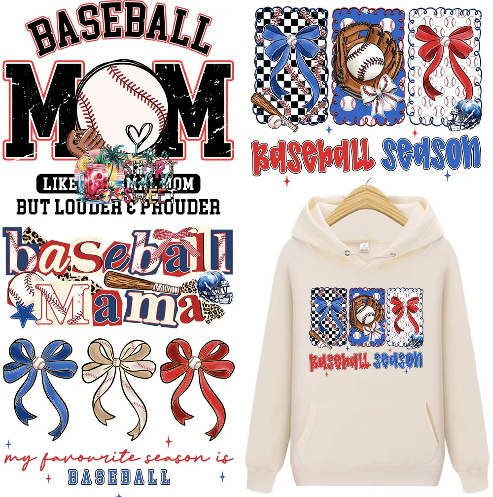 

Baseball Mom Iron On Patches, DIY Heat Transfer Decals for Clothing, Baseball Lover Gift iron on patches
