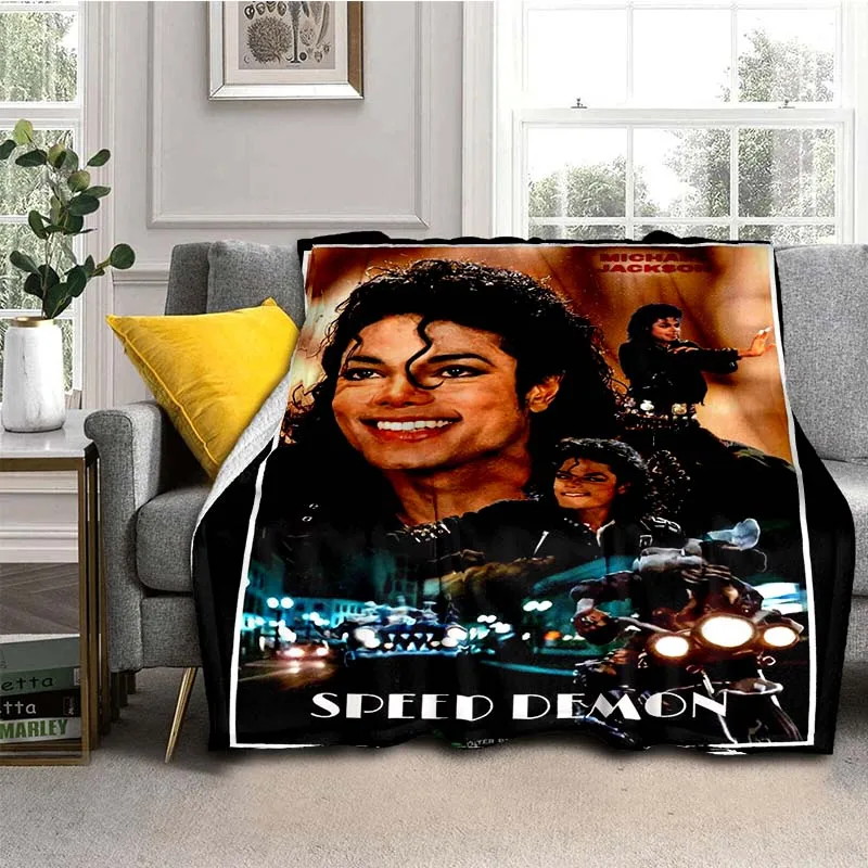 Available in Various Sizes, These M-Michael J-Jackson Printed High-definition Blankets Are Soft and Comfortable, Customizable