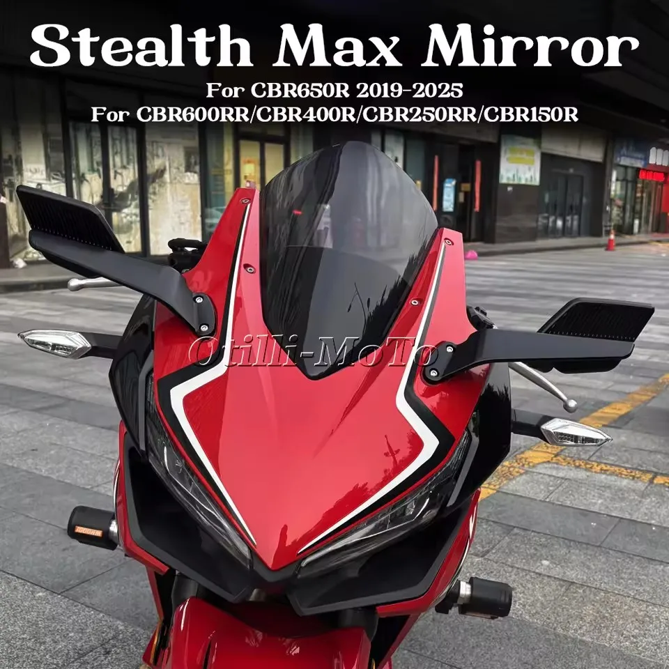 Rearview Max Mirror For Honda CBR650R/400R/500R 2019-2025 Modified Wing Stealth Max Mirror anti-glare reversing mirror 2020 2021