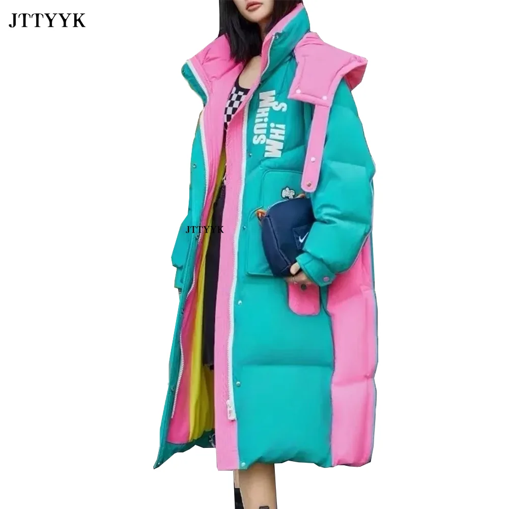 New Fashion Winter Clothing Women 90% Duck Down Coat Long Puffer Jacket for Female Thick Warm Parkas Lady Outerwear Oversized