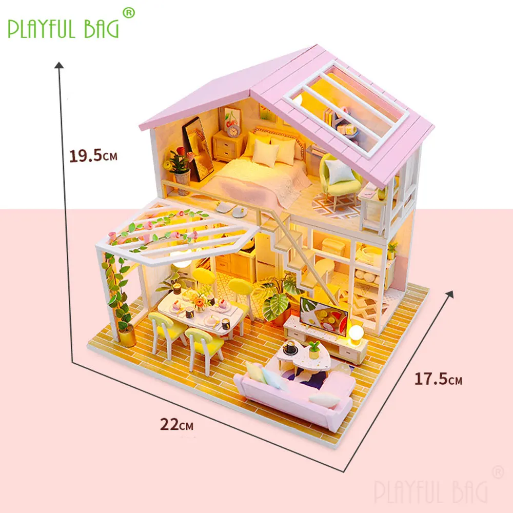 DIY Puppenhaus Handgemachte Holz Modell Kreative Baustein Süße Zeit Handwerk Hause Desktop Ornamente Kinder Geschenke Spielzeug VG214