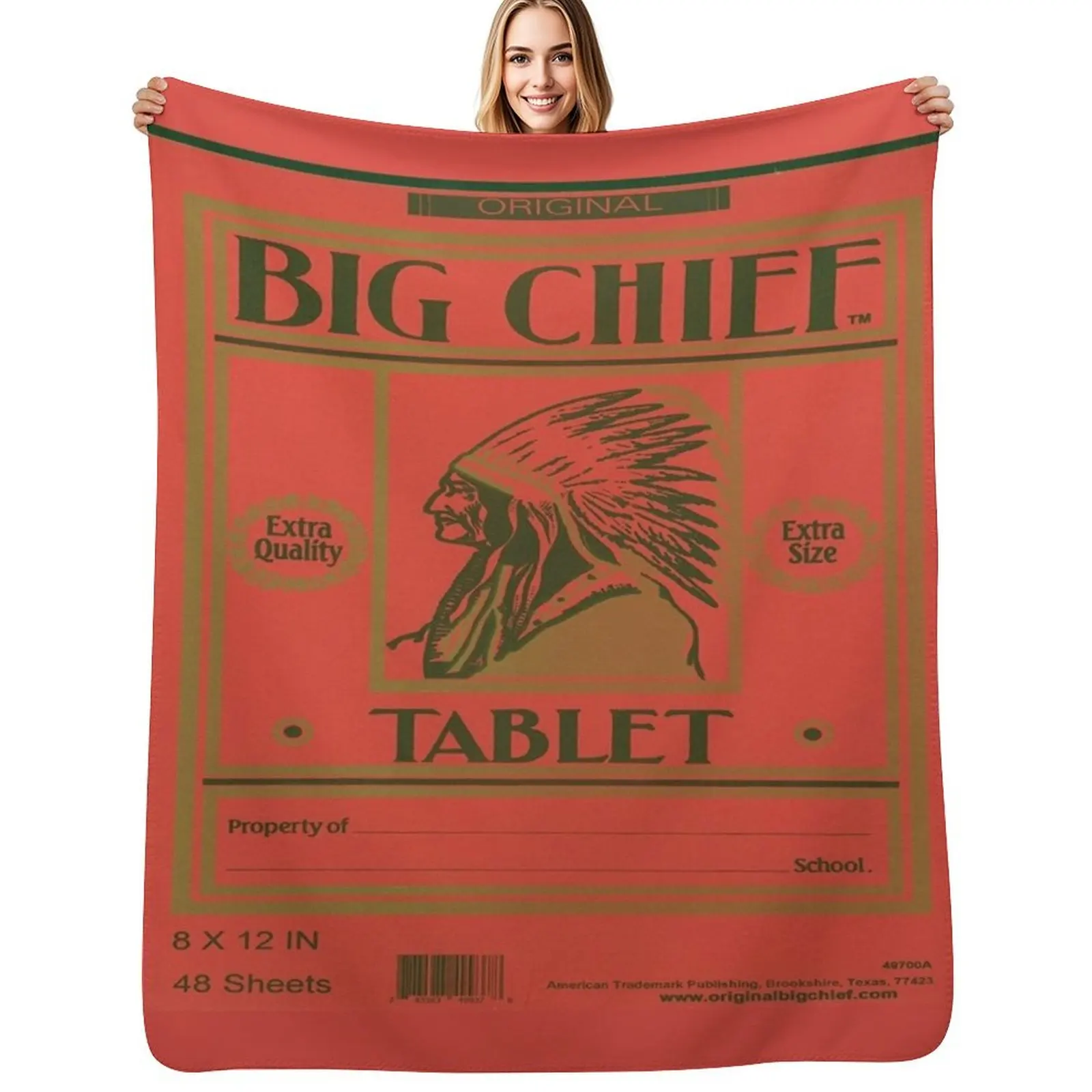 Big Chief Vintage Tablet Cover Throw Blanket Picnic Soft Beds Luxury Throw Sofa Throw Decoratives Blankets