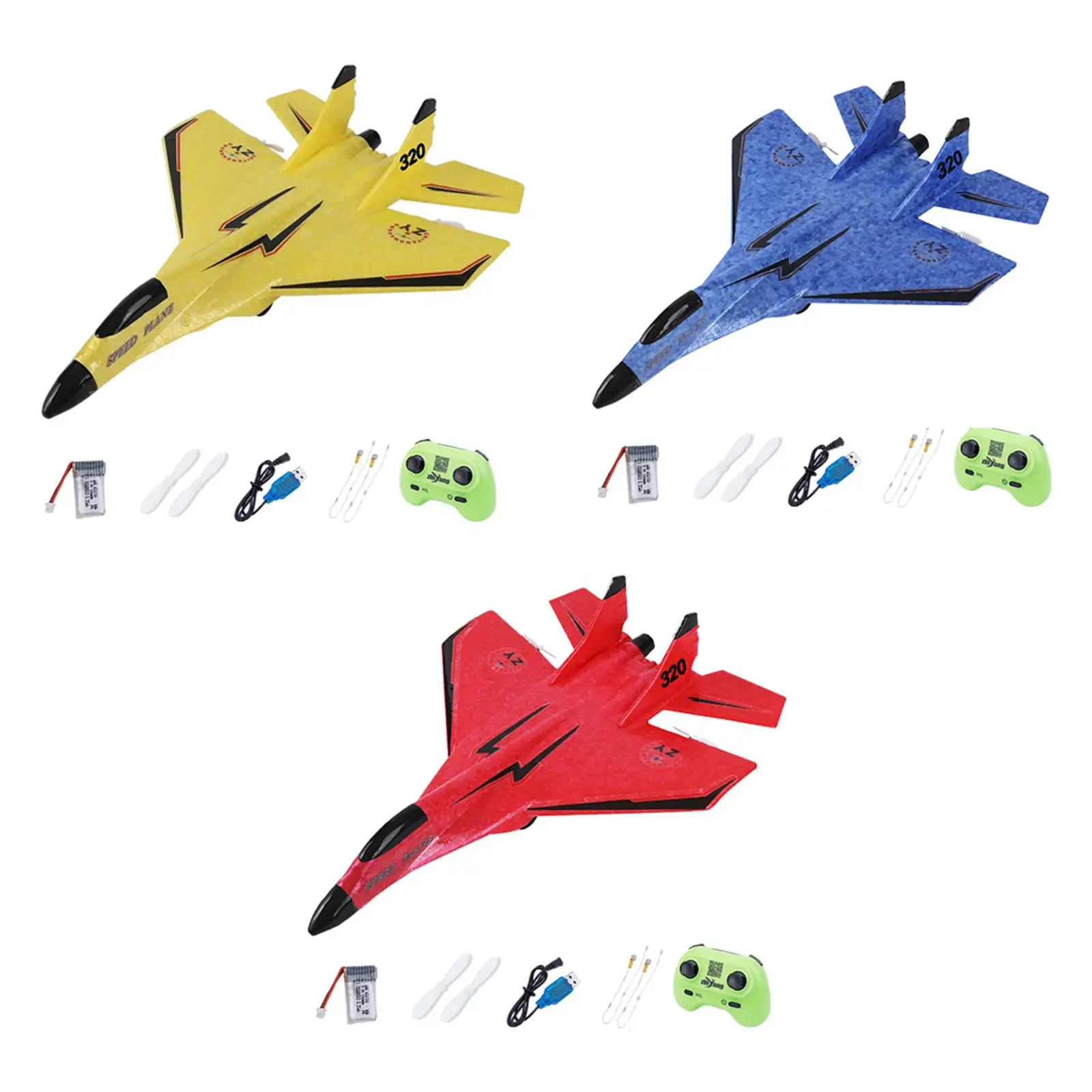 Fixed Wing Aircraft Remote Control Aircraft with Flash Light 2 Channels RC Foam Airplane Model Toy for Beginners Easy to Control