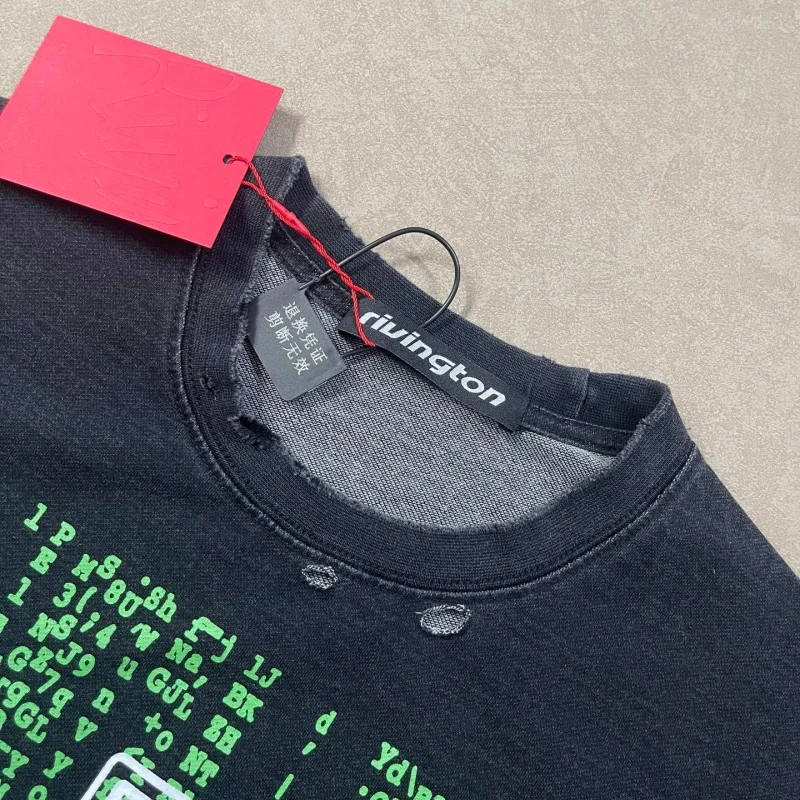 Black RRR123 New “Second Chance” Tee Summer High-Quality Washed Print Men’s Women’s Casual Loose-Fit