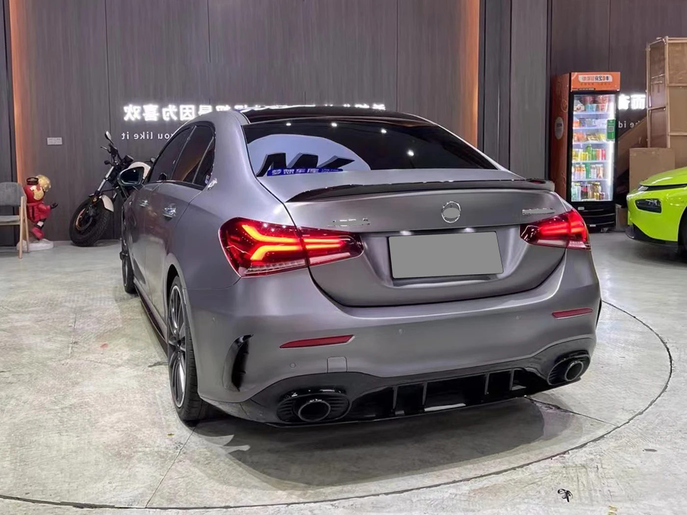 Body Kits for 2019+ A-Class W177 Upgrade to A35 AMG Hatchback and Sedan Rear Bumper with Tail Lip and Tail Throat