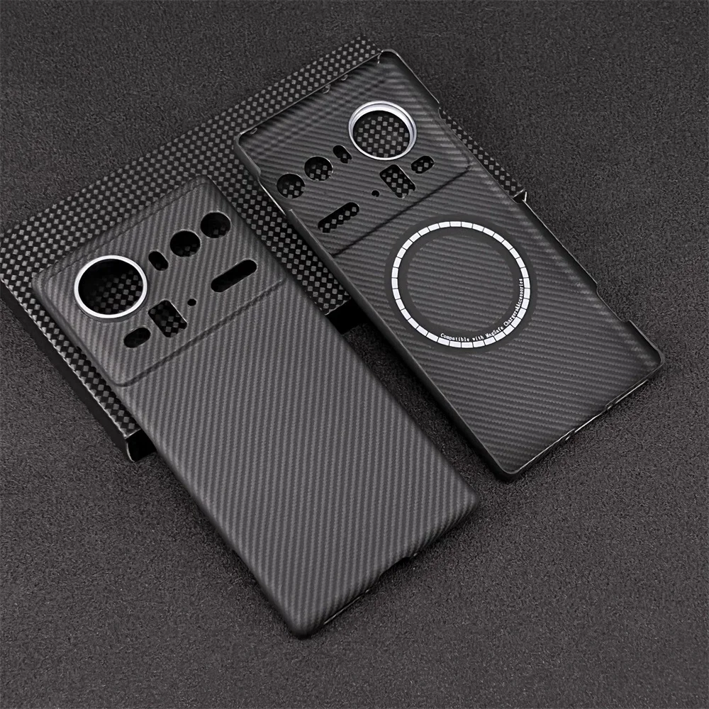Cubierta de aire de fibra de carbono pura Real para ZTE Nubia Z80 Ultra, funda ligera de fibra de aramida ultrafina Compatible con MagSafe