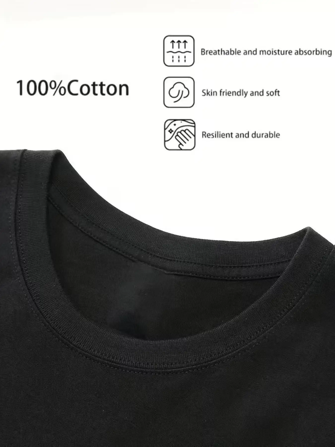 Unisex local selection 200g black and white neutral style T-shirt, featuring a strong and humorous chubby pig character print and playful design, suitable for restaurants and casual occasions, made of comfortable and breathable fabric, machine washable.