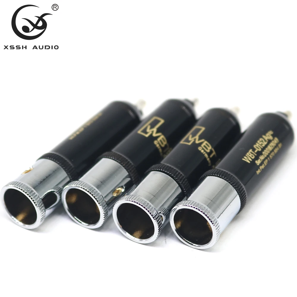 8pcs RCA 0152AG XSSH 오디오 YIVO 하이 엔드 HIFI DIY 실버 도금 남성 오디오 RCA 플러그 커넥터 잭 오디오 케이블 코드