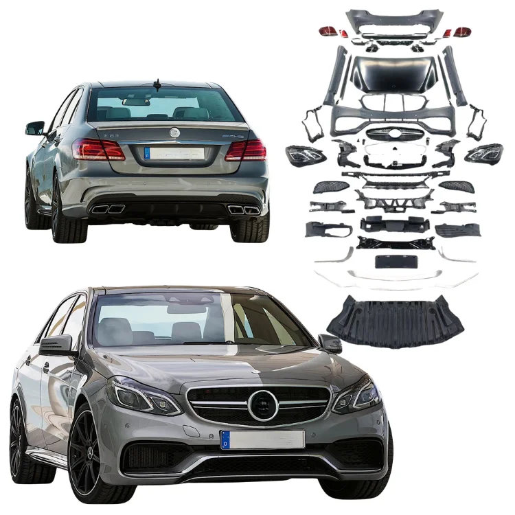 Body Kit for - E-class W212 2009-2013 Upgrade to E63 2014-2015 Car Body Panel Front and Rear Bumpers Engine Hood