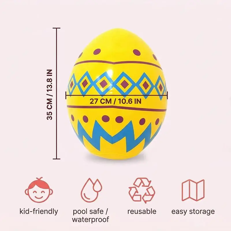 2 Pcs Random Egg Balloons With Random Air Pump For Yard Garden Lawn Easter Egg Hunt Spring Party Bunny Themed Outdoor Decor